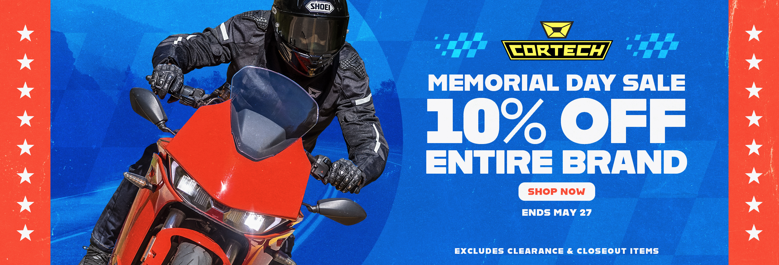 Memorial Day Sale! 10% Off! - Cortech Motorcycle Gear